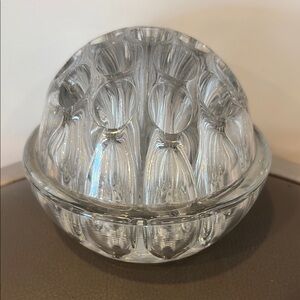 Vintage French Glass Flower Frog, Flower Holder, 16 Holes. Pat’d April 11, 1916